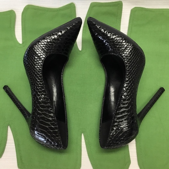 Fashion Nova Shoes - Fashion Nova Black Reptile Design Heels